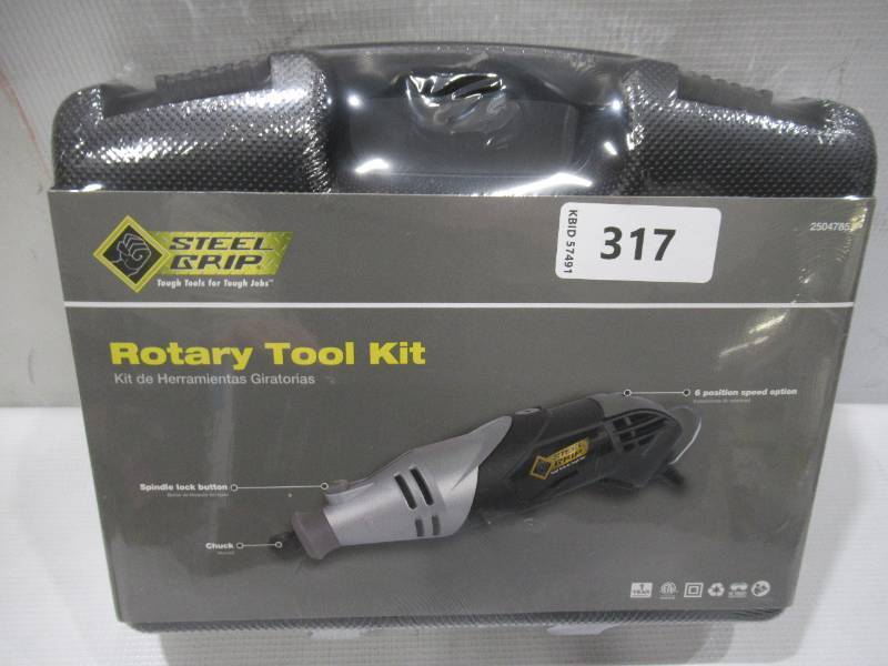 lot 317 image: NEW Ace Steel Grip Rotary Tool Kit 2504785 with 40 piece Accessory Set