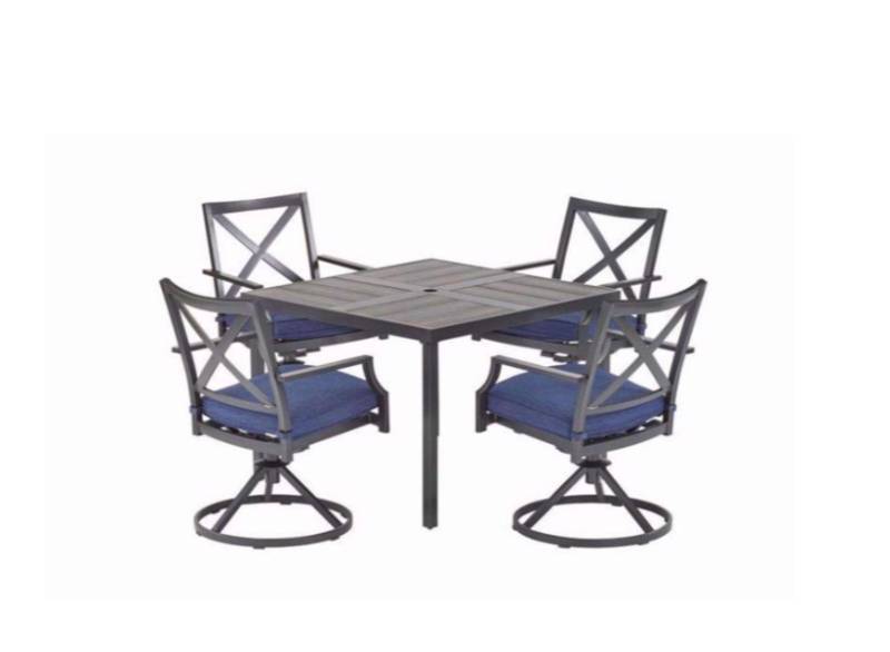 lot 102 image: NEW Living Accents Salem 5 pc Dining Set - Navy