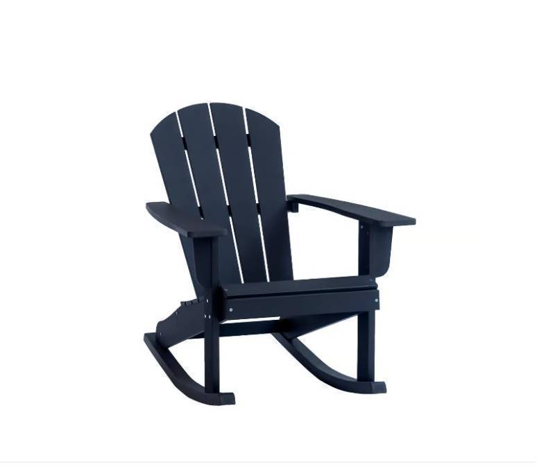 lot 128 image: NEW Living Accents Faux Gray Wood Frame Modern Rocking Chair