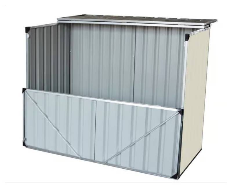lot 129 image: NEW Build-Well 4 ft. x 3 ft. Metal Horizontal Modern Storage Shed without Floor Kit