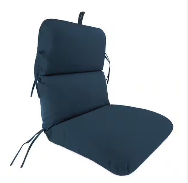 lot 143 image: NEW Jordan Manufacturing 22 in. L x 45 in. W x 5 in. H Outdoor Dining Chair Cushion in Sunbrella Spectrum Indigo