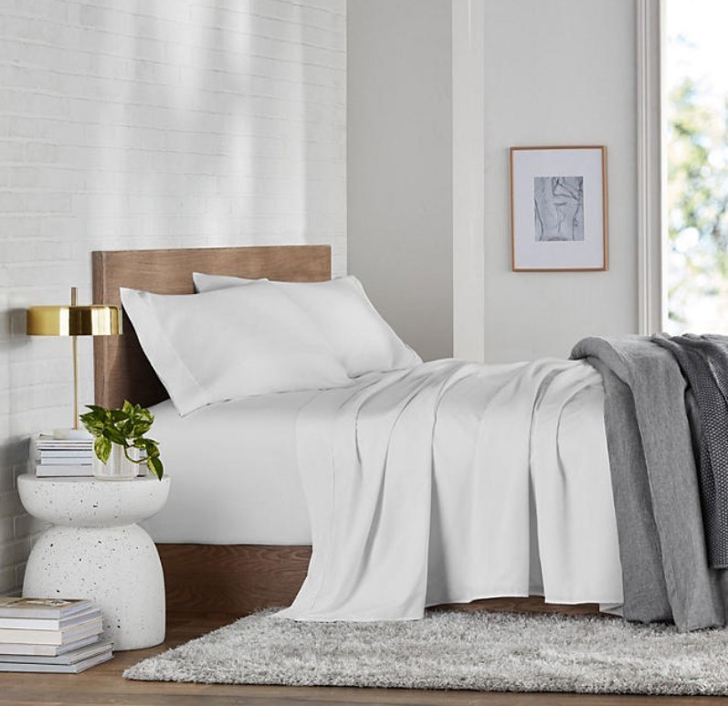 lot 263 image: NEW Members Mark Soft Washed Sheet Set - Full - Arctic White