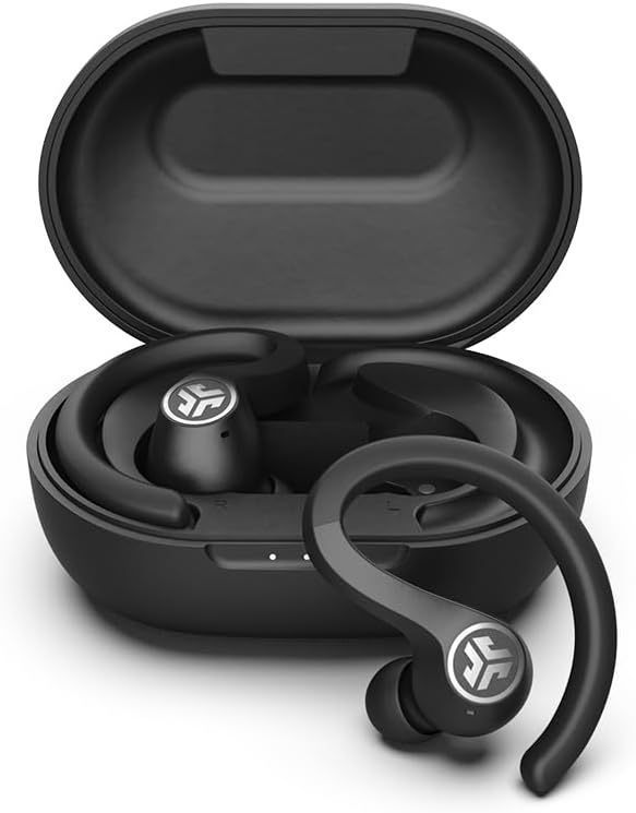 lot 276 image: JLab JBuds Air Sport True Wireless Bluetooth Earbuds  Charging Case, Black, IP66 Sweat Resistance, Class 1 Bluetooth 5.0 Connection, 3 EQ Sound Settings
