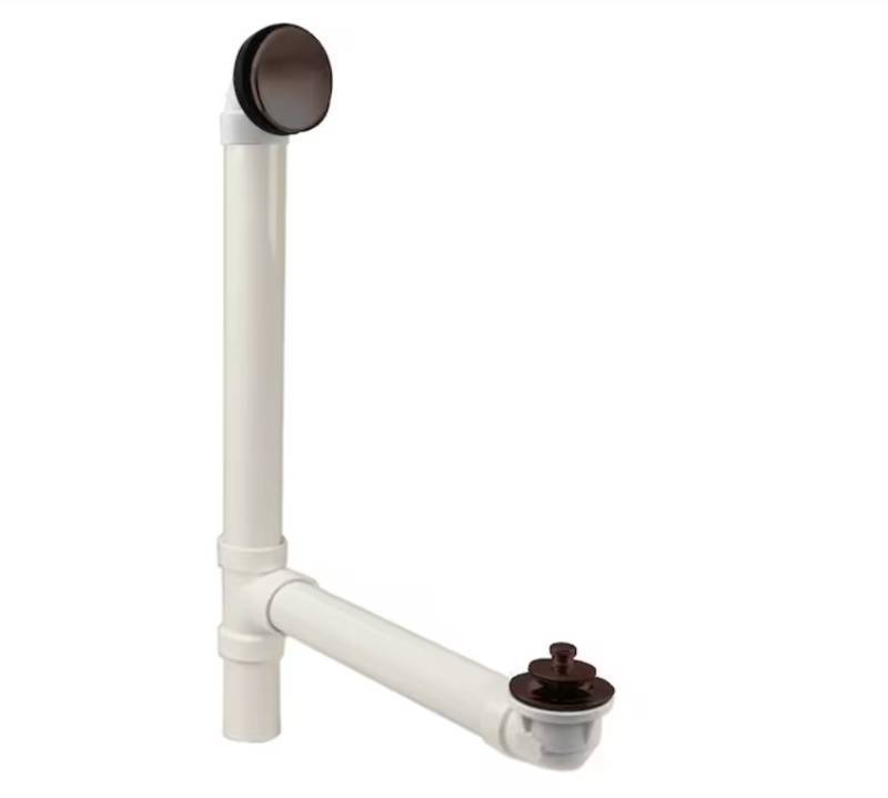 lot 280 image: NEW Westbrass Illusionary Overflow 12 & 4 Sch. 40 PVC Bath Waste & Overflow W Lift & Turn Bath Drain in Oil Rubbed Bronze
