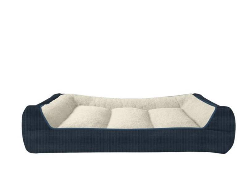 lot 189 image: Kirkland Signature Rectangular Bolster 46 x 36 Pet Bed - Navy