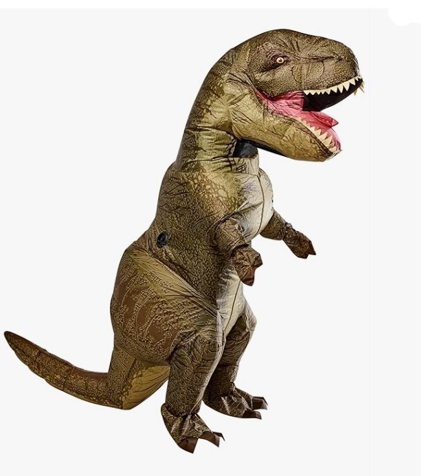 lot 217 image: NEW Rubies Inflatable Dinosaur Costume For Adults, One Size Fits Most - Jurassic World T-Rex