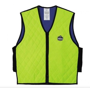 lot 823 image: NEW Chill-Its 6665 Evaporative Cooling Vest - Embedded Polymers, Zipper Closure - LIME - XXL