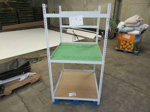 lot 108 image: Adjustable White Metal Frame Built to Fit Onto Pallets - Perfect for Projects