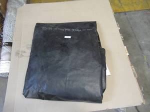 lot 193 image: 10 x 29 5 oz. Black PE Tarp w Advertisement  Reused Billboard  5 mil Lightweight Duty - A Grade