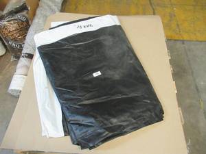 lot 195 image: 10 x 40 5 oz. Black PE Tarp w Advertisement  Reused Billboard  5 mil Lightweight Duty - A Grade