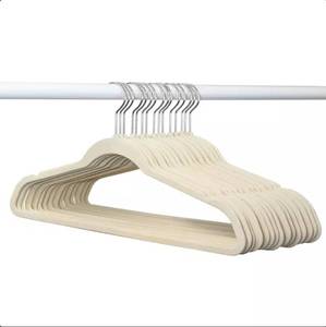 lot 187 image: NEW Members Mark Elite Quality Velvet Hangers - 50 Pack - IVORY