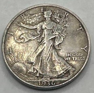 lot 9 image: 1936 Walking Liberty Half Dollar