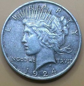 lot 18 image: 1924 Silver Peace Dollar