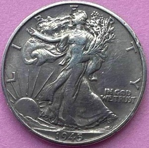lot 19 image: 1945 Walking Liberty Half Dollar