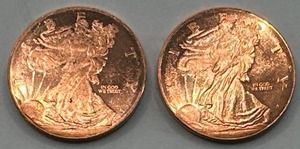 lot 24 image: Lot of 2 1oz .999 Investment Grade Copper Rounds
