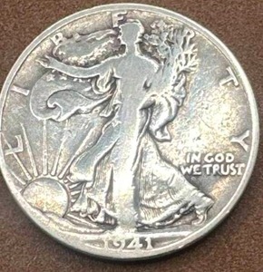 lot 45 image: 1941 Walking Liberty Half Dollar