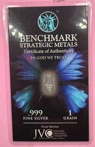 lot 63 image: 1 Grain .999 Silver Bar