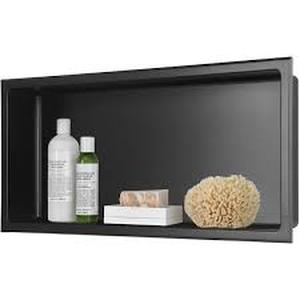 lot 24 image: AKDY 24 in. W x 12 in. H x 4 in. D 18-Gauge Bathroom Shower Niche in Matte Black Customer Returns  See Pictures