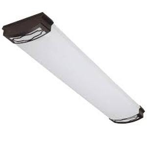 lot 29 image: Commercial Electric Moroccan 48 in. x 10 in. Dark Bronze CCT Selectable LED Flush Mount Ceiling Light 4000 Dimmable Lumens    Customer Returns  See Pictures