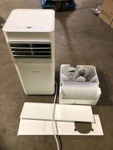 lot 21 image: Vissani 5,000 BTU 115-Volt 3-in-1 Portable Air Conditioner Unit Cools up to 150 sq. ft. with Dehumidifier and Remote in White Missing Pieces Customer Returns  See Pictures