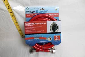 lot 1 image: HighBurst Heavy-Duty Washing Machine Connector Hose - 6 ft Length
