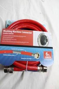 lot 5 image: 6 ft Washing Machine Connector with Braided Stainless Steel and PVC Hose