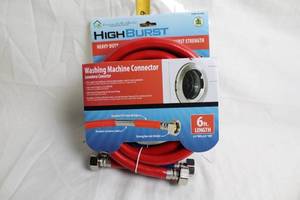 lot 11 image: Set of 2 Heavy-Duty Washing Machine Hoses with 6 ft Length - Red and Blue