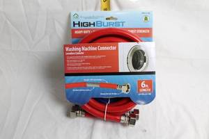 lot 17 image: Set of 2 Washing Machine Connectors 6ft Length