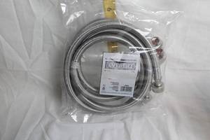 lot 27 image: Everbilt 4 FT Stainless Steel Washing Machine Hose - 2 Pack