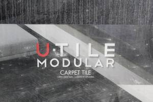 U-Tile Modular Carpet Tile Set, 8 Pieces, Black