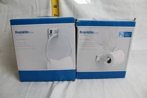lot 50 image: Franklin Brass Futura Towel Ring and 2 Pack Toilet Paper Holders