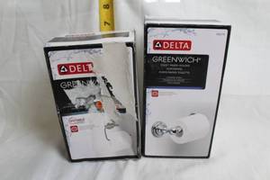 lot 56 image: Delta Greenwich Toilet Paper Holders Set of 2