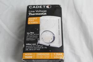 lot 63 image: Cadet T522W Line Voltage Thermostat Double Pole 4 Wires