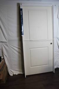 lot 101 image: 36 x 80 Molded 2-Panel Smooth Left Hand Door with Frame