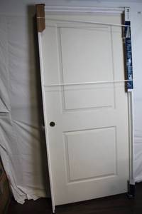 36x80 Molded 2-Panel Smooth Interior Door with Satin Nickel Finish