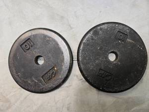 lot 13 image: Lot of a pair of 10LB One-inch Weight Plates (USED)