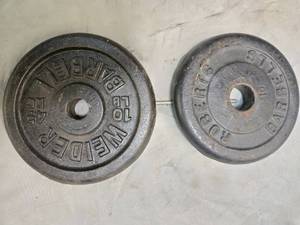 lot 21 image: Lot of a pair of 10LB  One-inch Weight Plates (USED)
