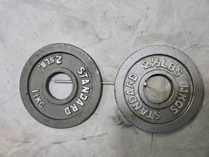 lot 23 image: Lot of a pair of 2.5LB  One-inch Weight Plates (USED)