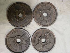lot 33 image: Lot of Four 3LB One-inch Weight Plates (USED)