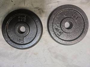 lot 34 image: Lot of a pair of 6LB One-inch Weight Plates (USED)