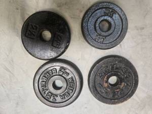 lot 42 image: Lot of Four 2.5LB One-inch Weight Plates (USED)
