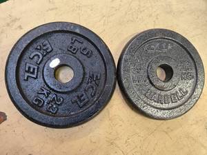 lot 63 image: A pair of 5LB Weight Plates (USED)