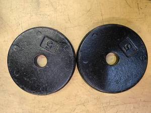 lot 65 image: A pair of 5LB Weight Plates (USED)