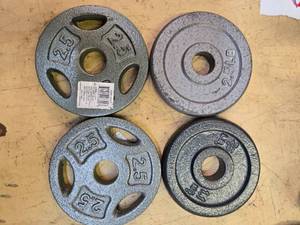 lot 71 image: Lot of four 2.5LB Weight Plates (USED)