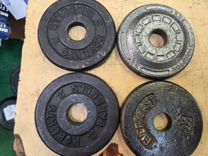 lot 77 image: Lot of four 2.5LB Weight Plates (USED)