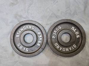 lot 116 image: Lots of a Pair of 5LB 2-Inch Weight Plates (USED)
