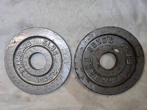 lot 117 image: Lots of a Pair of 5LB 2-Inch Weight Plates (USED)