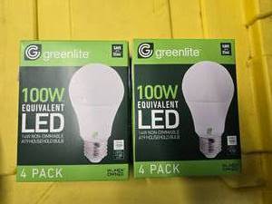 lot 125 image: Two Packs (8 Light Bulbs) of Greenlite LED 100W Equivalent (NEW)