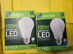 lot 130 image: Two Packs (8 Light Bulbs) of Greenlite LED 100W Equivalent (NEW)