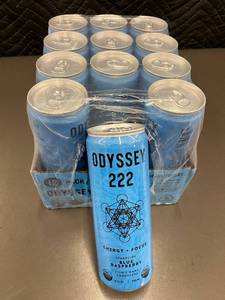lot 3 image: 12-Pack Odyssey 222 Sparkling Blue Raspberry Energy Drink